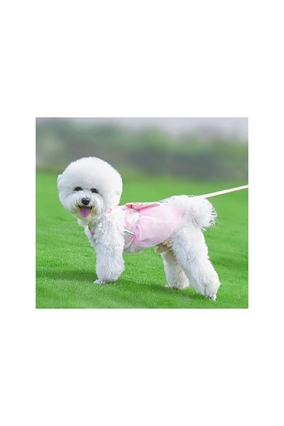 La Saade Y2K Pink Bow Tulle Cat Dog Clothes - Hanging