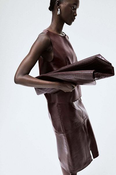 H&M Coated pencil skirt