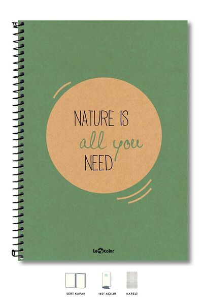 Le Color School Notebook 17x24 Hard Kp Checked 200sy Eco Kraft