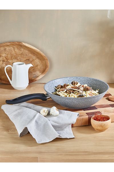 FALEZ Cost 28 cm Granite Gray Wok Pan