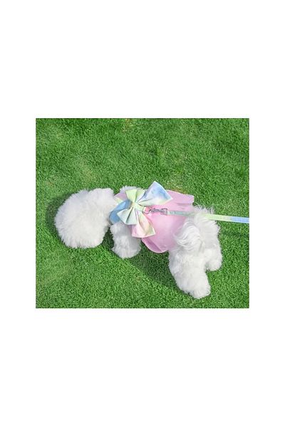 La Saade Y2K Pink Bow Tulle Cat Dog Clothes - Hanging