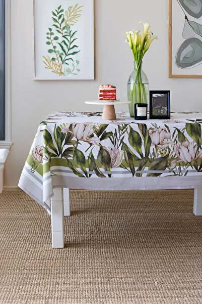 Marielouhome مفرش طاولة عدن قطن مقاوم للماء مقاس 140x140