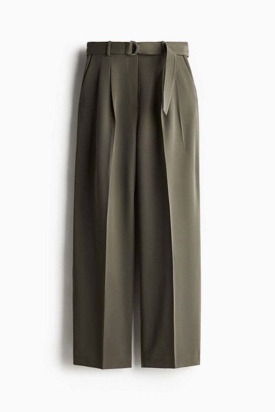 H&M Wide belted trousers
