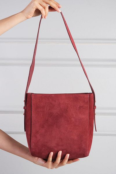Mio Gusto Genuine Suede Burgundy Color Women's Shoulder Bag