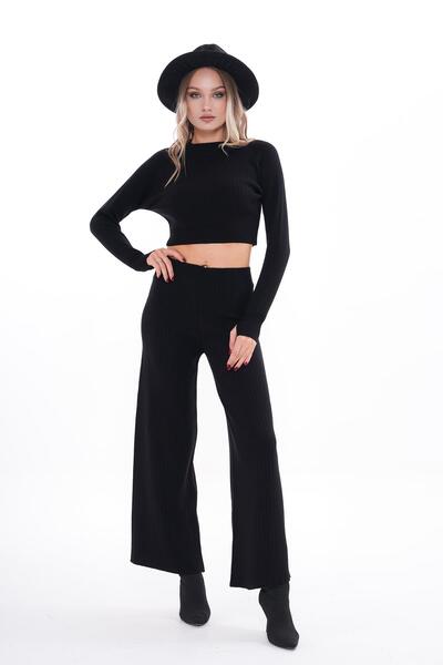 ŞİMAL Жіночий трикотажний комплект з брюками-кроп-топом 255047 -