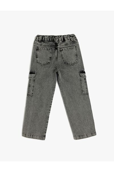 Koton Cotton Low Waist Cargo Pocket Jeans