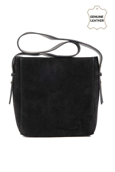 Mio Gusto Genuine Suede Black Color Women's Shoulder Bag
