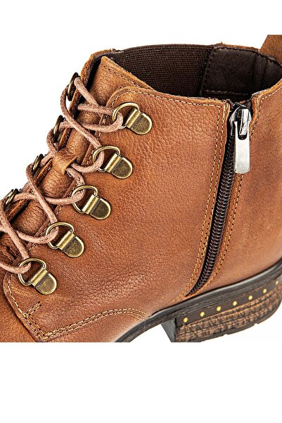 Muya Rosalina Anatomik Taban Topuk Dikeni Bağcıklı Hakiki Deri Kadın Bot