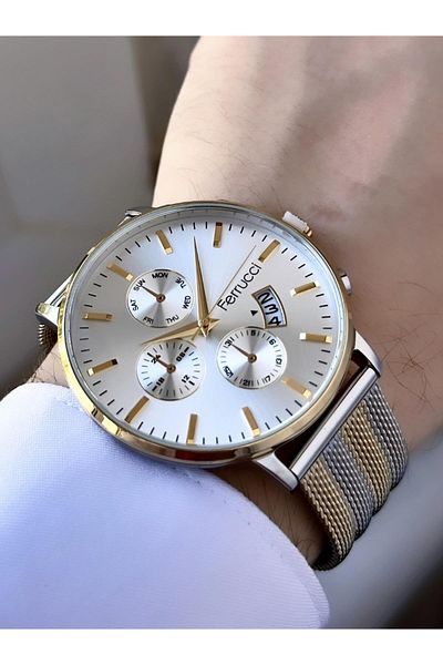 Ferrucci   Men's Calendar Straw Cord Wristwatch