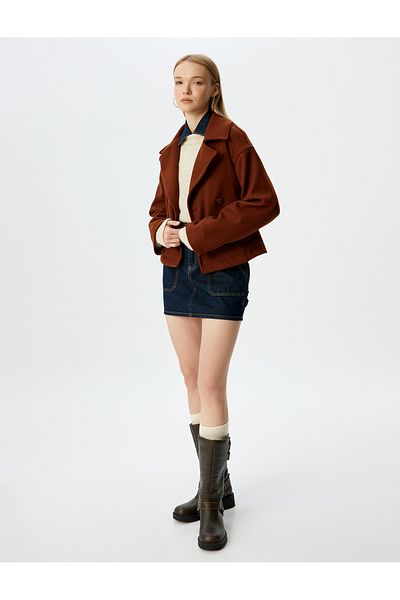 Koton Подплатено яке Oversize - Двойно закопчаване на яка и джоб с копчета