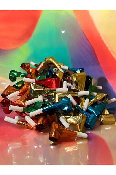 Happyland Yılbaşı Uzayan Kaynana Dili Rengarenk Düdüksüz Model 60 Adet Parti ve Doğum Günü Düdük