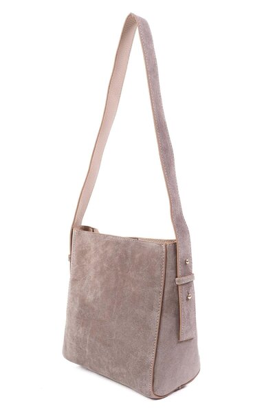 Mio Gusto Dámská taška přes rameno z pravé semišové norkové barvy