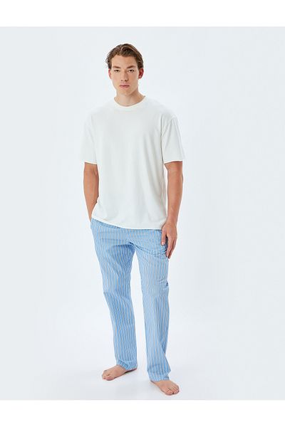 Koton Cotton Oversize Pajama Bottom - Ελαστική μέση και λεπτομέρεια τσέπης