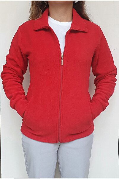 GÜN&AY TEKSTİL Women's Winter Slim Fit Mold Pocket Fleece Coat-Jacket