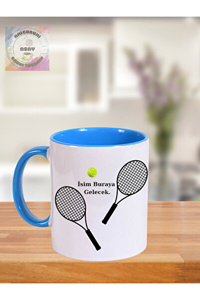 Asay Baskı Tenis Temalı Kişiye Özel Kupa Bardak