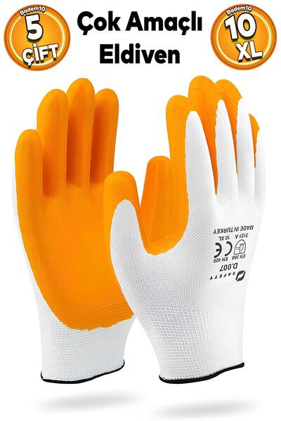 Badem10 General Work Gloves Construction Industry Garden Packaging Machinery Packaging Gloves Gloves 10 XL (5 Pairs)