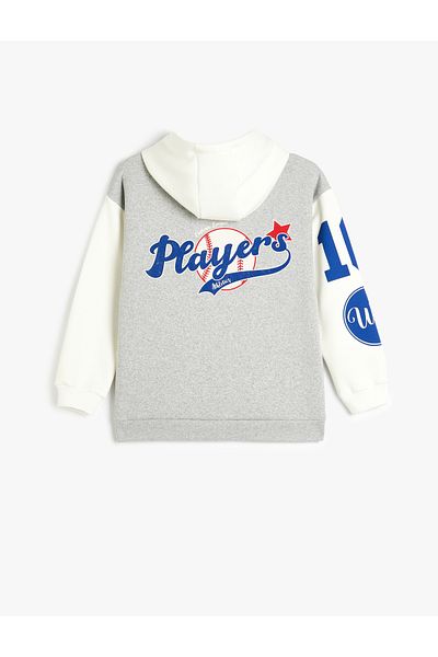 Koton Long Sleeve Hooded College Printed Sweatshirt