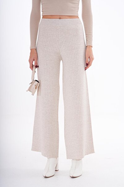 ŞİMAL Kadın İspanyol Paça Triko Örme Pantolon 255048 -