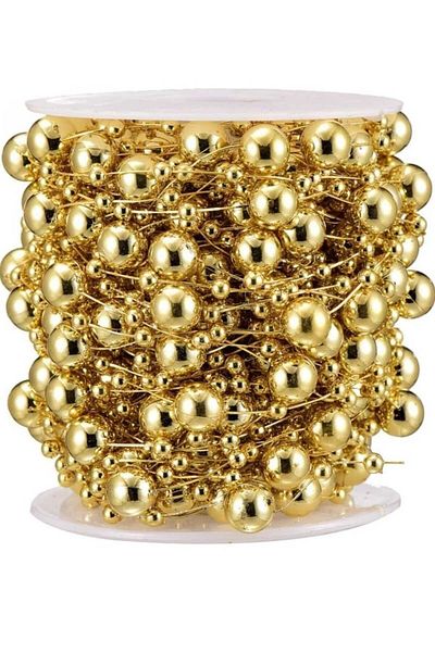 yiğit aksesuar Gold Pearl Bead Ribbon Decoration 10 Meters