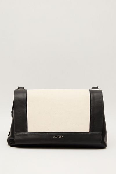 Manuka Beige Color Canvas Leather Bag