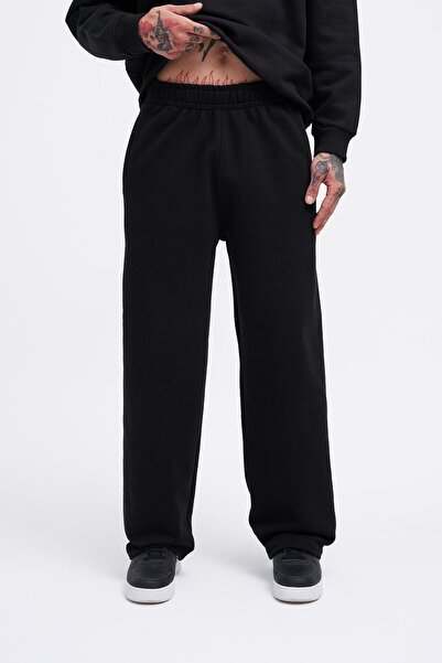 Machinist Men's Basic Diagonal Baggy Black Sweatpants