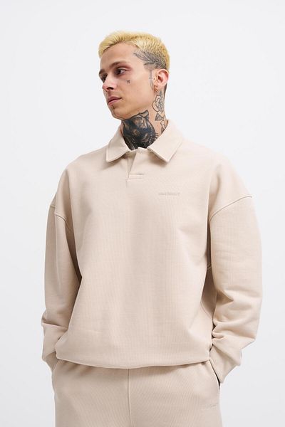 Machinist Ανδρικό φούτερ Soft Beige Diagonal Polo - Basic