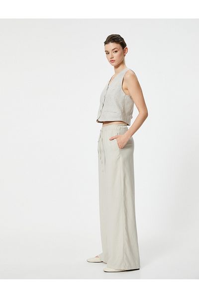 Koton Comfortable Cut Palazzo Trousers - Elastic Waist