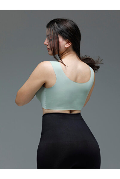 MİSTİRİK Зелене бюст'є з лазерним вирізом "Парабіта" - м'яка тканина