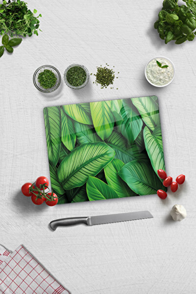 Decorita Glass Cutting Board - Glass Cutting Board |   Leaf Festival |   29cm...