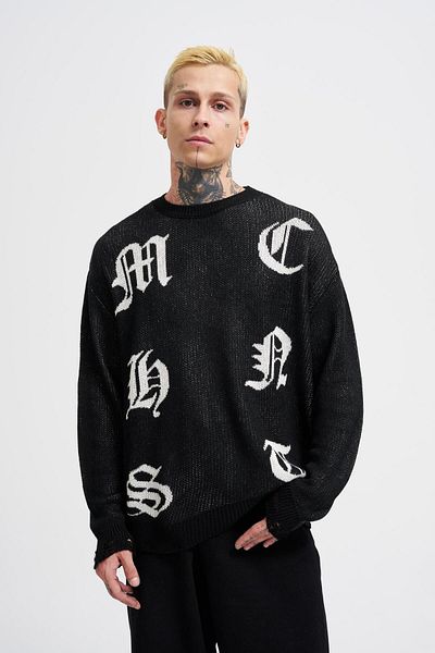 Machinist Men's Gothic Black Sweater
