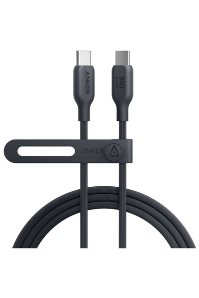 Anker كابل USB-C إلى USB-C | 6 أقدام من مادة Bio-Based | لون أسود | A80F2H11