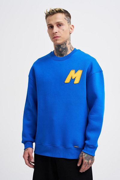 Machinist Hanorac pentru bărbați cu broderie cu mărgele Soft Blue