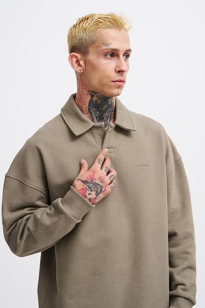 Machinist Ανδρικό φούτερ Basic Diagonal Polo Khaki