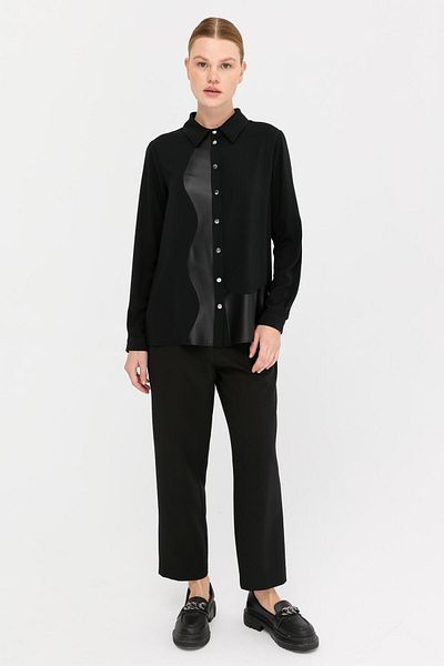 Esswaap Black Leather Combination Tunic