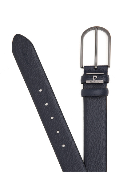 Pierre Cardin Curea din denim 100% piele, albastru marin 50305132-VR033