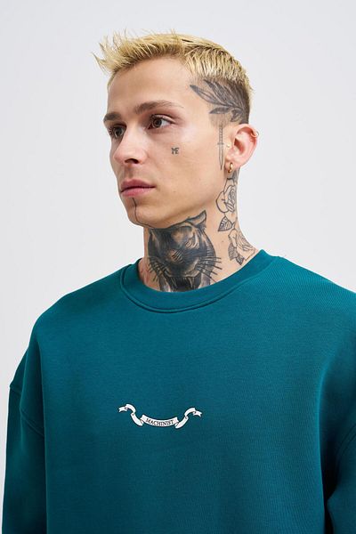 Machinist Ανδρικό φούτερ με στάμπα Angel and Ribbon Petrol Green