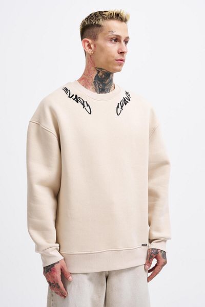 Machinist Φούτερ με λεπτομέρεια ανδρικού γιακά SOFT BEIGE