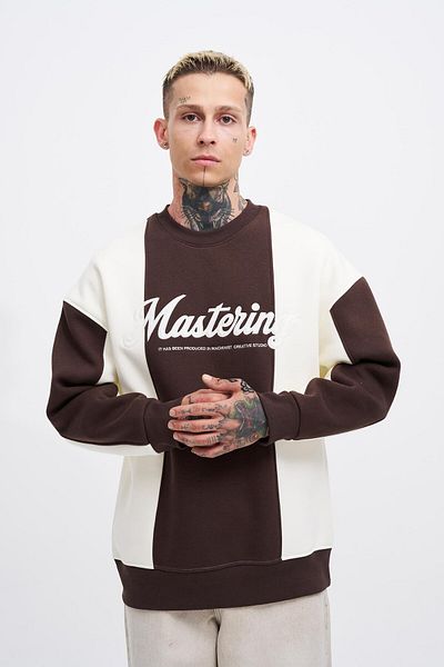 Machinist Ανδρικό σύνθημα Mastering Embroidery Sweat Oak Cofee-ecru