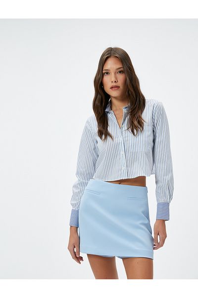 Koton Fusta mini pantaloni scurți cu talie înaltă - Buzunar Fleto