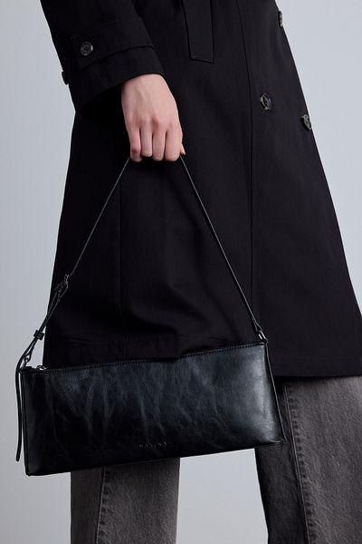 Manuka Black Patent Leather Bag - Thin Strap
