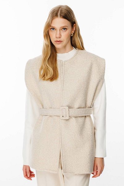 Hooopstore Wadded Wide Cut Stone Stamp Vest