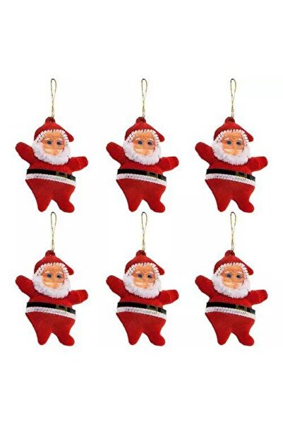 Parti Dükkanım Санта Клаус оксамитові новорічні прикраси, 6 штук