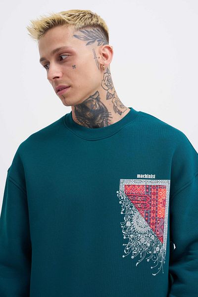 Machinist Ανδρικό φούτερ Machinist Petrol Green Designed For You