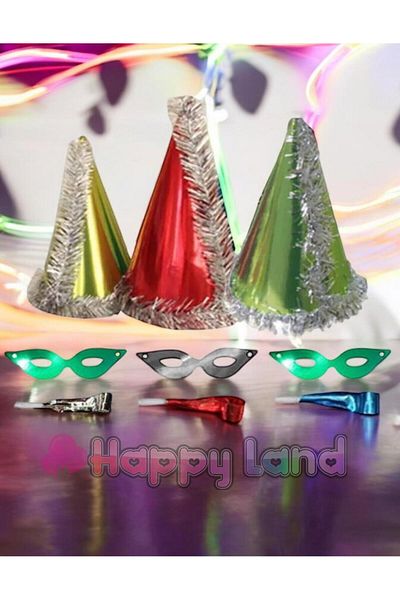 Happyland Christmas Hat 1Pc Colorful Cation Hat Mask and Whistle Set Cation Set & Tan