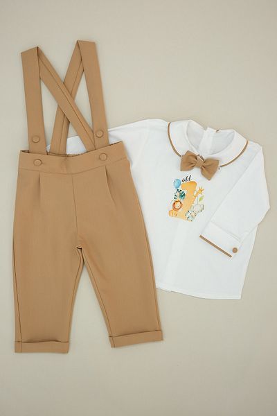 annerüyası 1 Year Old Concept Safari Printed Salopette Set
