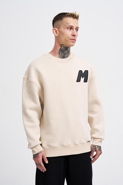 Machinist Ανδρικό φούτερ Soft Beige - Κεντήματα με χάντρες