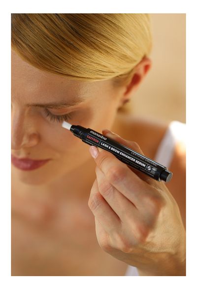 Monoibio Saffron Strengthening Organic Eyebrow and Eyelash Serum - Eyebrow Plumping Eyelash Lengthening Care Oil