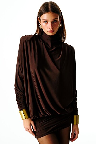 Love On Friday DEVON Sırtı Açık Mini Elbise(Kahverengi)