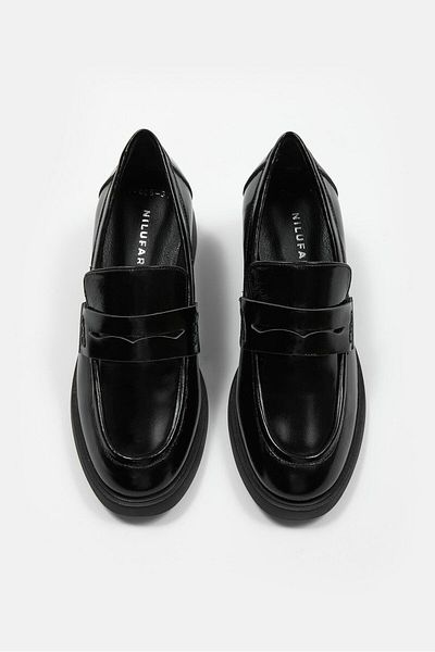NILUFARR Marlies Black Patent Leather Genuine Leather High Heels