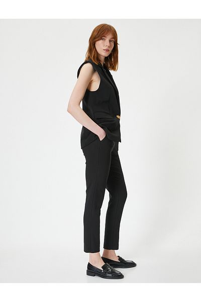 Koton Cigarette Fabric Trousers Normal Waist Pocket
